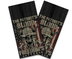 "Patriot Freedom Tree Skull" Cornhole Wrap
